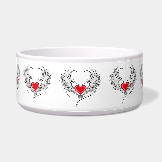 Red Angel Heart with wings Bowl (Front)