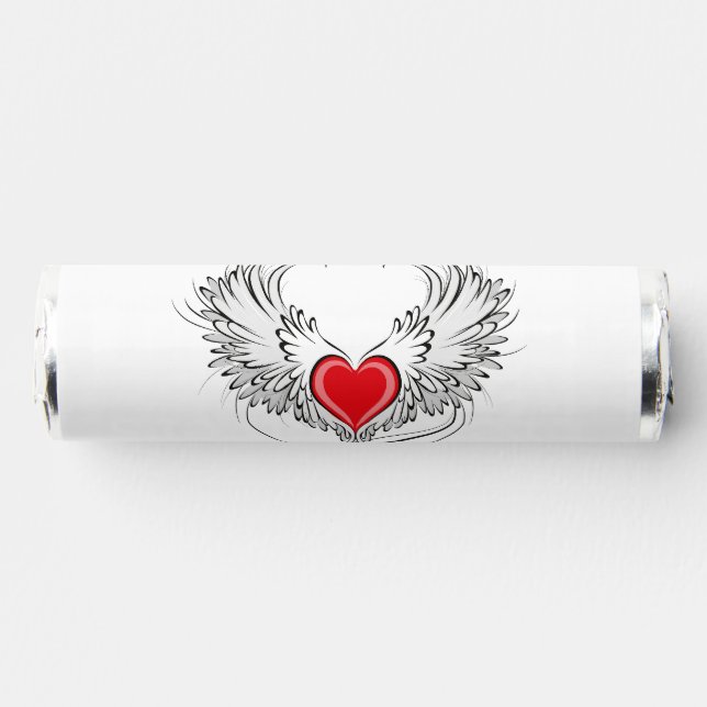 Red Angel Heart with wings Breath Savers® Mints (Front)