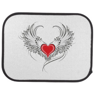 Red Angel Heart with wings Car Floor Mat