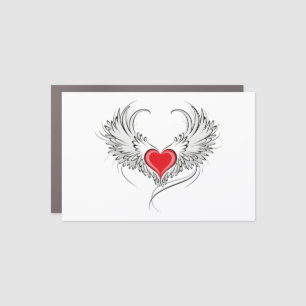 Red Angel Heart with wings Car Magnet