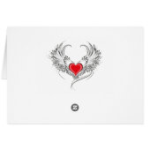 Red Angel Heart with wings Cards (Back Horizontal)