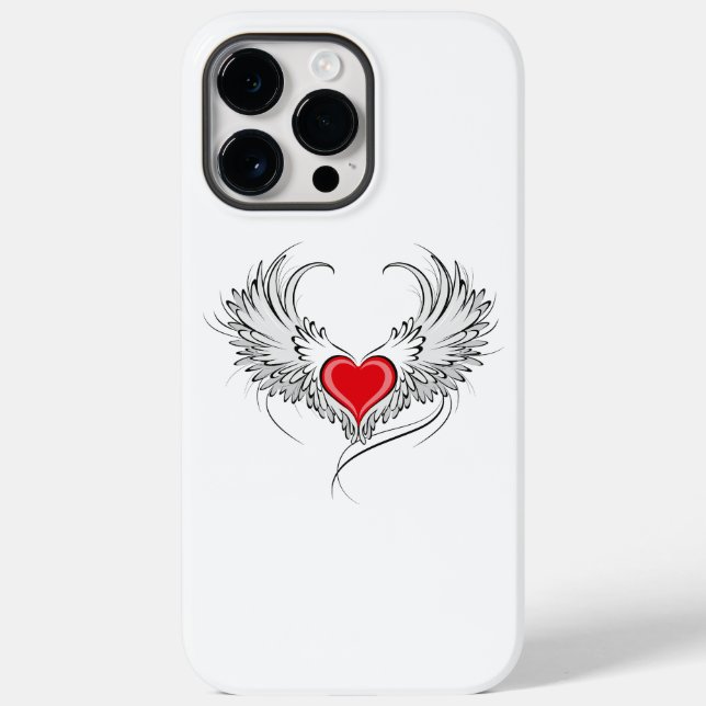 Red Angel Heart with wings Case-Mate iPhone Case (Back)