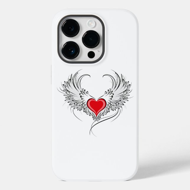 Red Angel Heart with wings Case-Mate iPhone Case (Back)