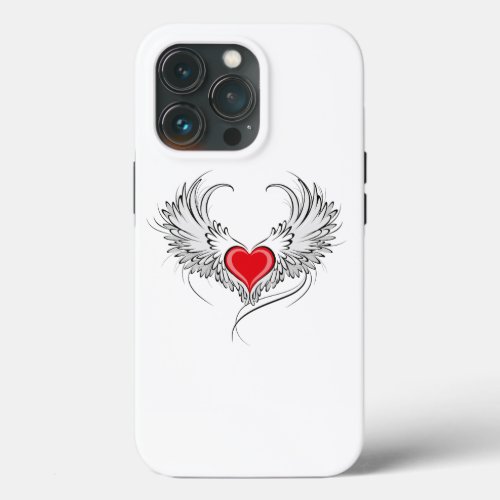 Red Angel Heart with wings iPhone 13 Pro Case