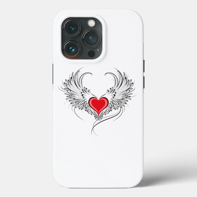 Red Angel Heart with wings Case-Mate iPhone Case (Back)