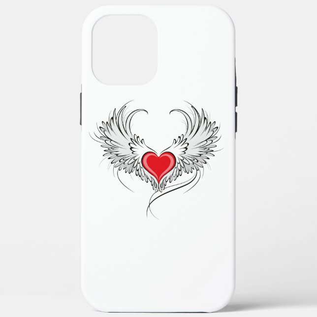 Red Angel Heart with wings Case-Mate iPhone Case (Back)