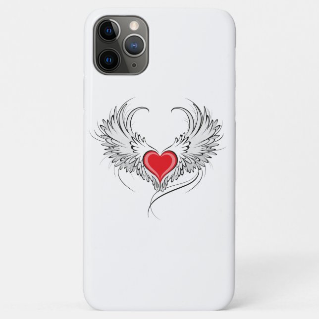 Red Angel Heart with wings Case-Mate iPhone Case (Back)