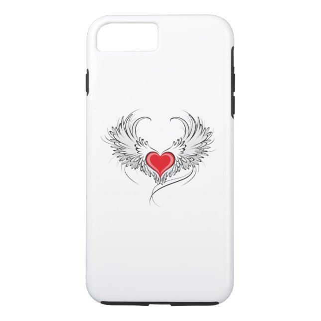Red Angel Heart with wings Case-Mate iPhone Case (Back)