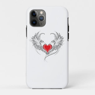 Red Angel Heart with wings iPhone 11 Pro Case