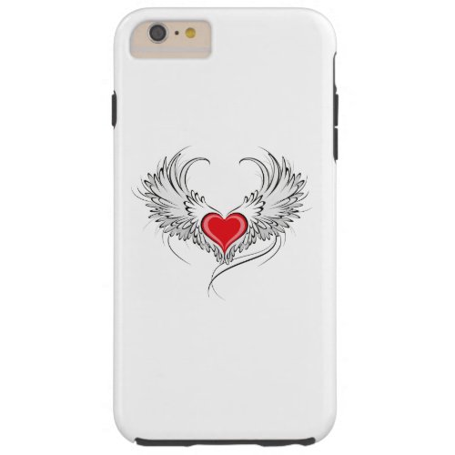 Red Angel Heart with wings Tough iPhone 6 Plus Case