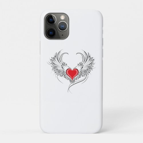 Red Angel Heart with wings iPhone 11 Pro Case