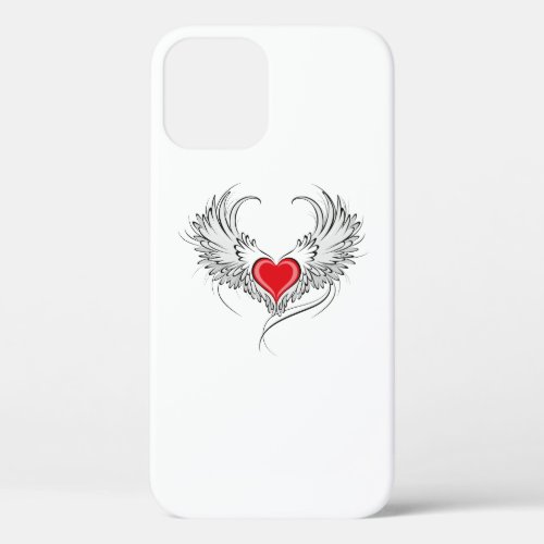 Red Angel Heart with wings iPhone 12 Pro Case