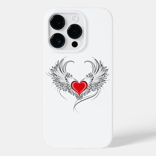 Red Angel Heart with wings Case-Mate iPhone Case (Back)