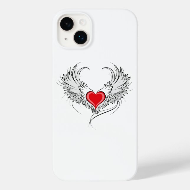 Red Angel Heart with wings Case-Mate iPhone Case (Back)