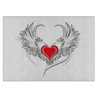Red Angel Heart with wings