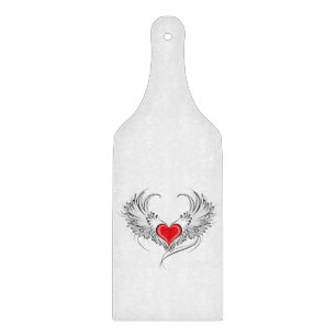 Red Angel Heart with wings Cutting Board