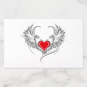 Red Angel Heart with wings Envelope Liner