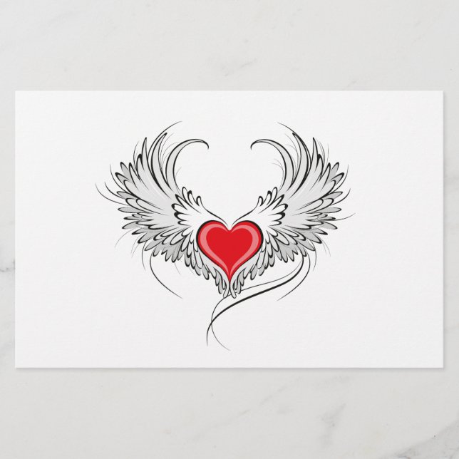 Red Angel Heart with wings Flyer (Front)