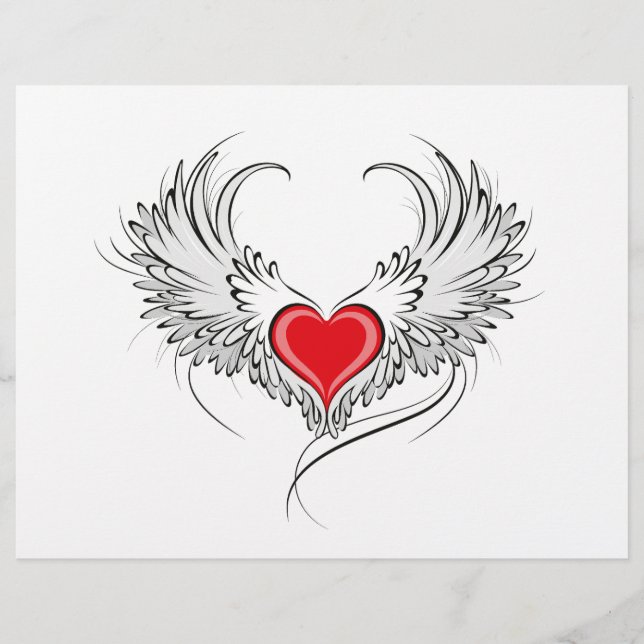 Red Angel Heart with wings Flyer (Front)