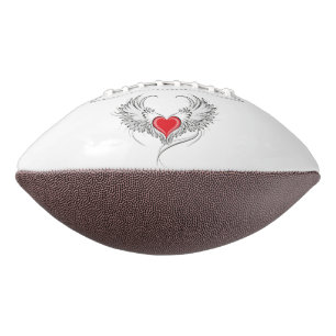 Red Angel Heart with wings Football