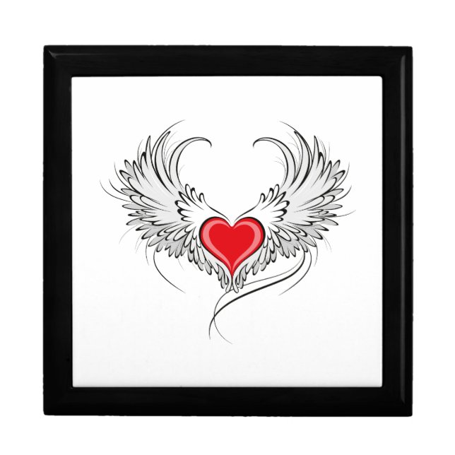 Red Angel Heart with wings Gift Box (Front)