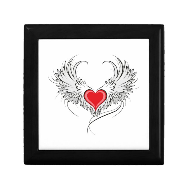 Red Angel Heart with wings Gift Box (Front)