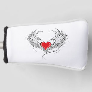 Red Angel Heart with wings Golf Head Cover