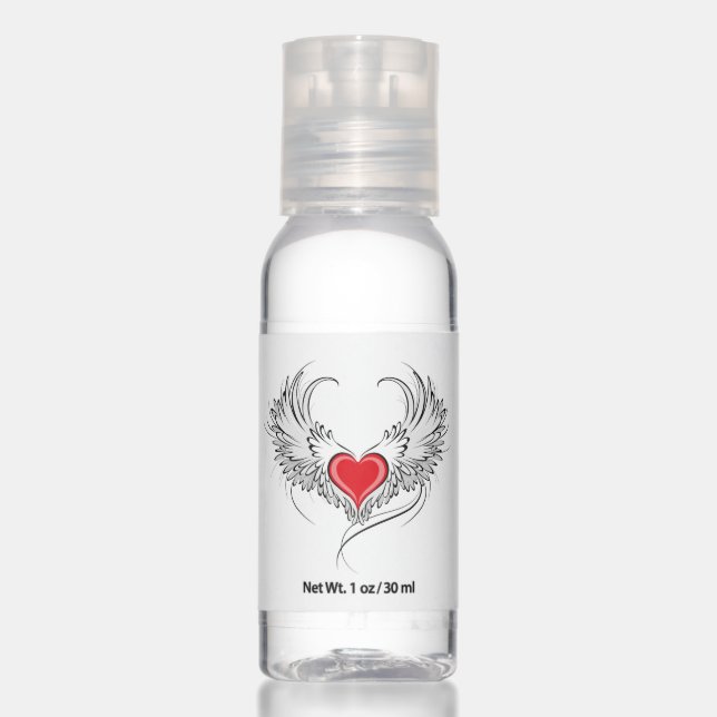 Red Angel Heart with wings Hand Sanitizer (Front)