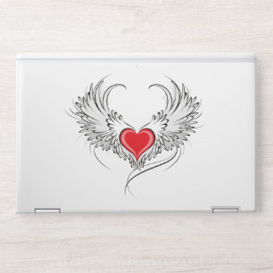 Red Angel Heart with wings HP Laptop Skin