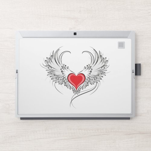Red Angel Heart with wings HP Laptop Skin