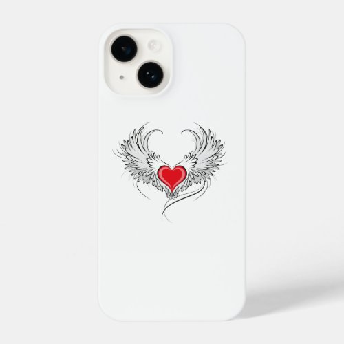 Red Angel Heart with wings iPhone 14 Case