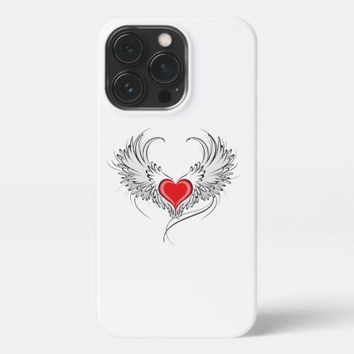 Red Angel Heart with wings iPhone 13 Pro Case