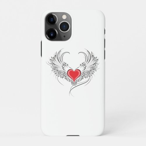 Red Angel Heart with wings iPhone 11Pro Case