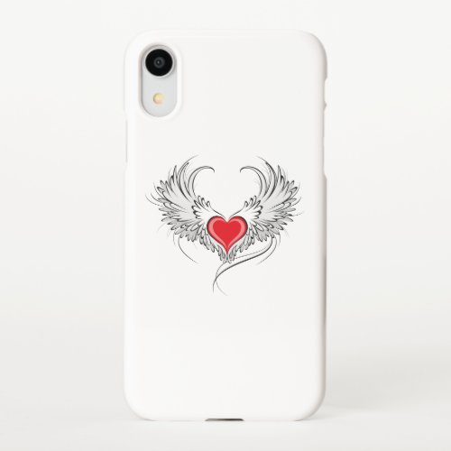 Red Angel Heart with wings iPhone XR Case