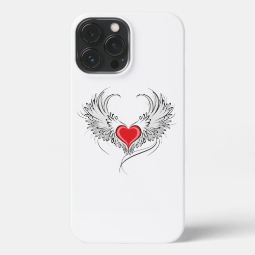 Red Angel Heart with wings iPhone 13 Pro Max Case