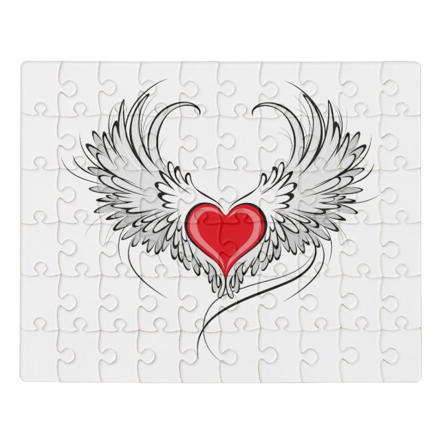 Red Angel Heart with wings Jigsaw Puzzle (Puzzle Horizontal)