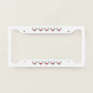 Red Angel Heart with wings License Plate Frame