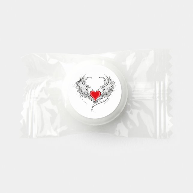 Red Angel Heart with wings Life Saver® Mints (Front)