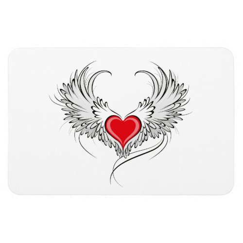 Red Angel Heart with wings Magnet