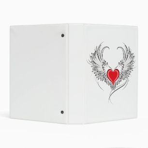 Red Angel Heart with wings Mini Binder