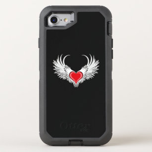 Red Angel Heart with wings OtterBox Defender iPhone SE/8/7 Case