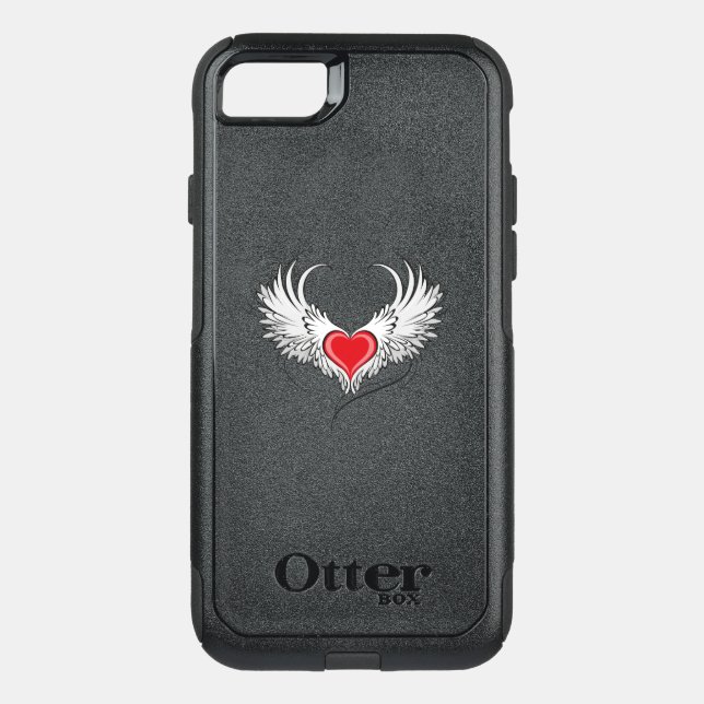 Red Angel Heart with wings Otterbox iPhone Case (Back)