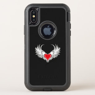Red Angel Heart with wings OtterBox Defender iPhone X Case