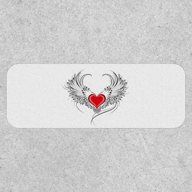 Red Angel Heart with wings Patch (Front)