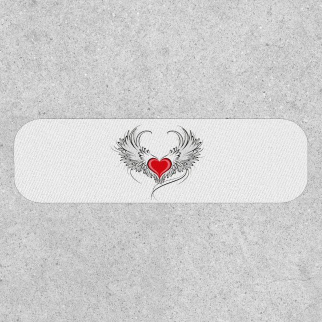 Red Angel Heart with wings Patch (Front)