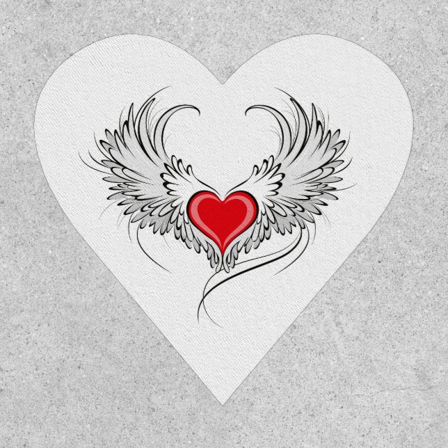 Red Angel Heart with wings Patch (Front)