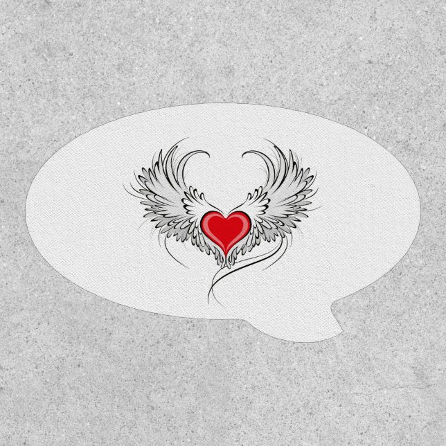 Red Angel Heart with wings Patch (Front)