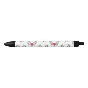 Red Angel Heart with wings Pen