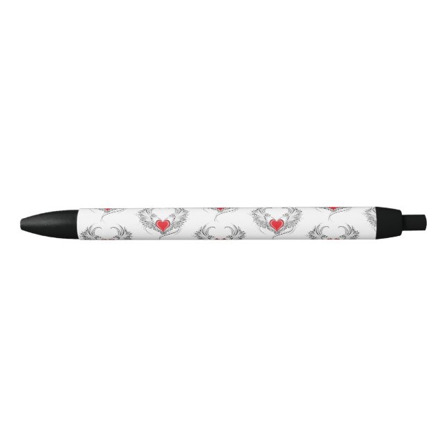 Red Angel Heart with wings Pen (Front)