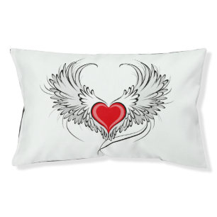Red Angel Heart with wings Pet Bed